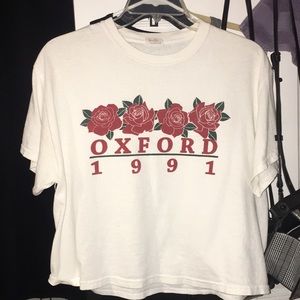 brandy melville “oxford” crop t-shirt